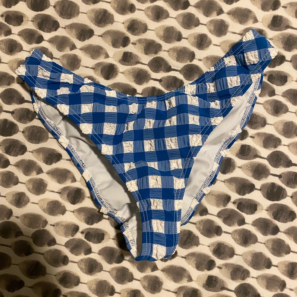 Montce Swim LuLu bikini bottom in Blue Gingham